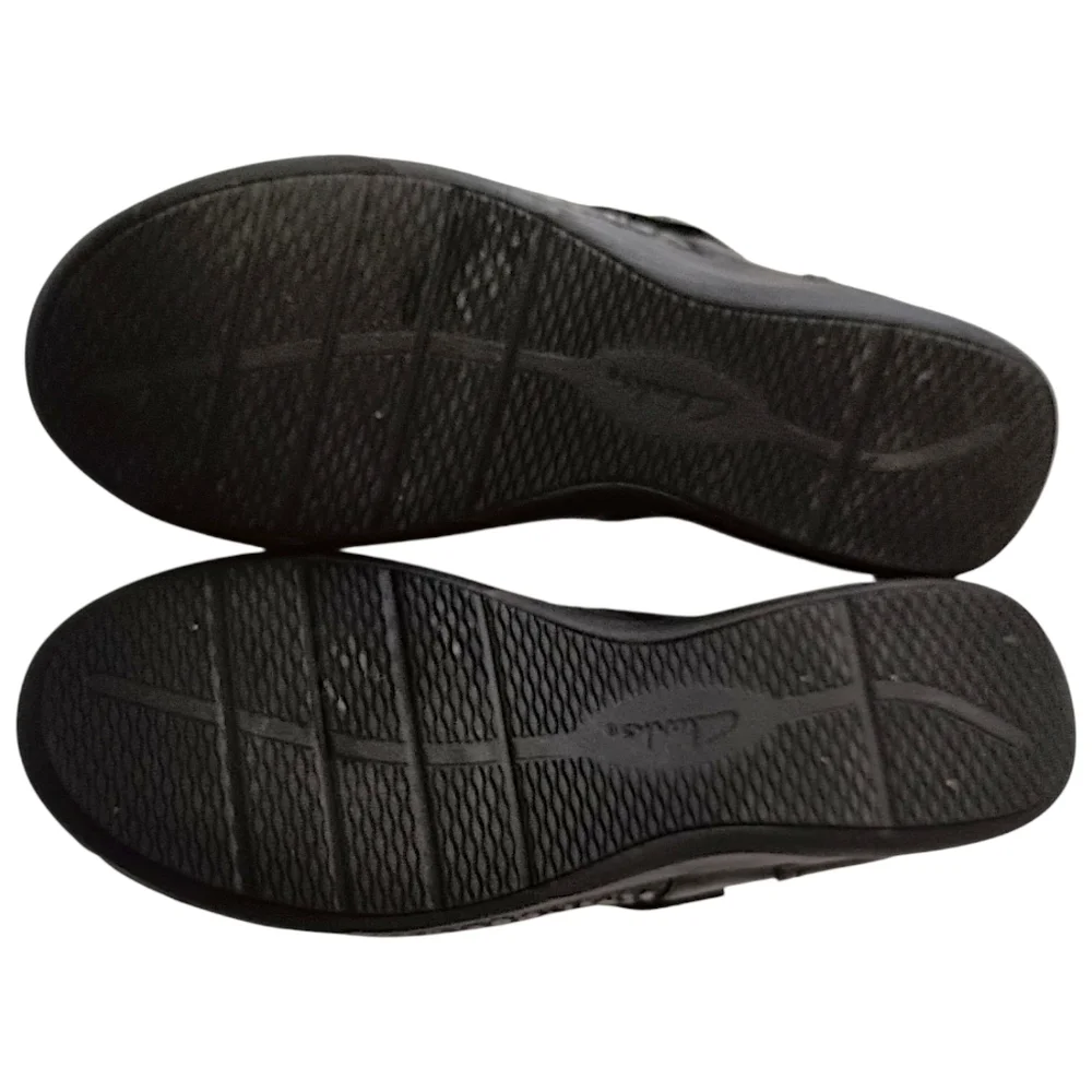 Clarks Appley Walk Mary Jane Shoes Sz‎ 9M Womens Black Leather Comfort Modest - Picture 12 of 16